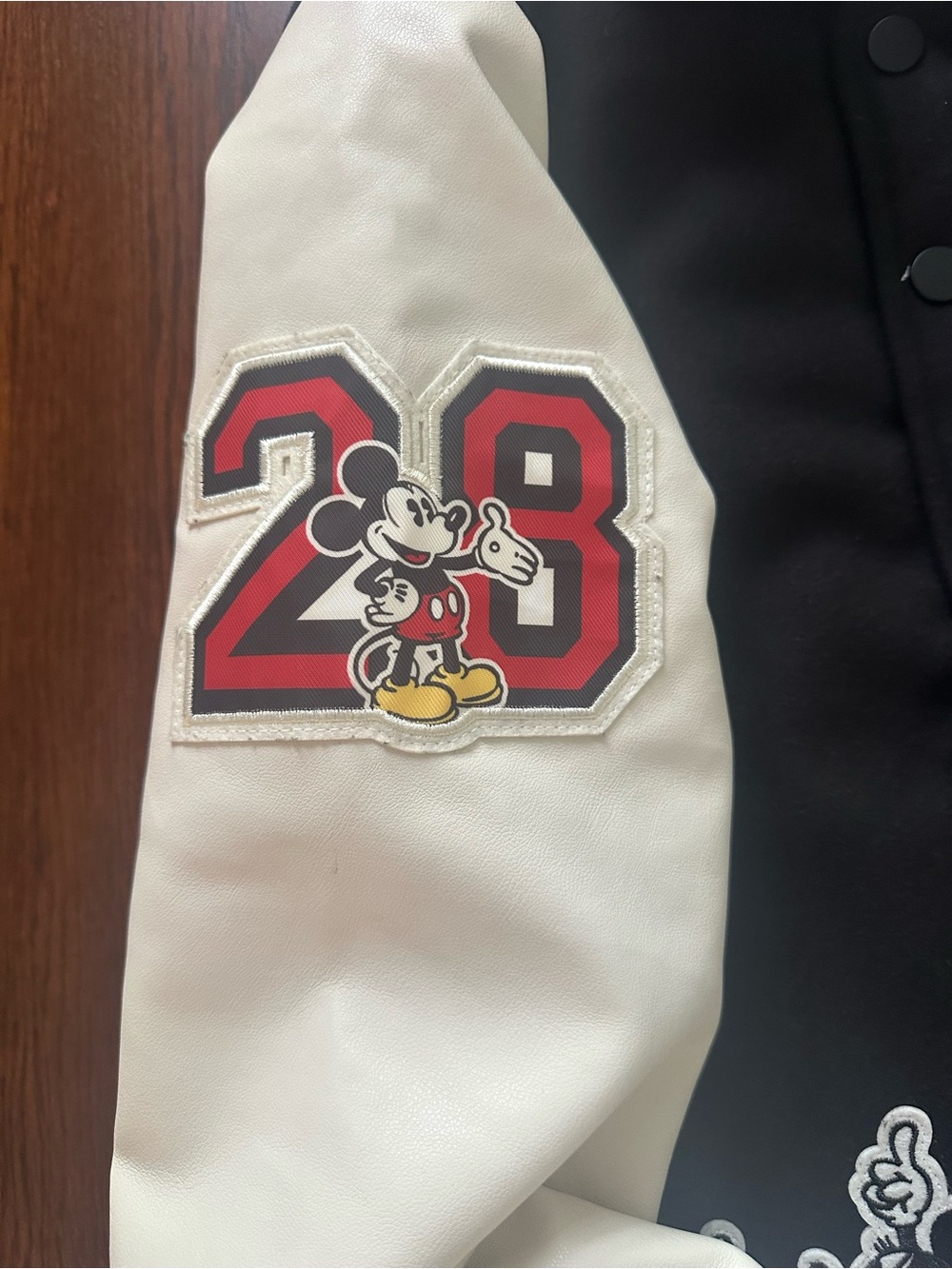 Disney Mickey & Friends Mickey Varsity Jacket - Black & White - Men S/Women M - Picture 3 of 7
